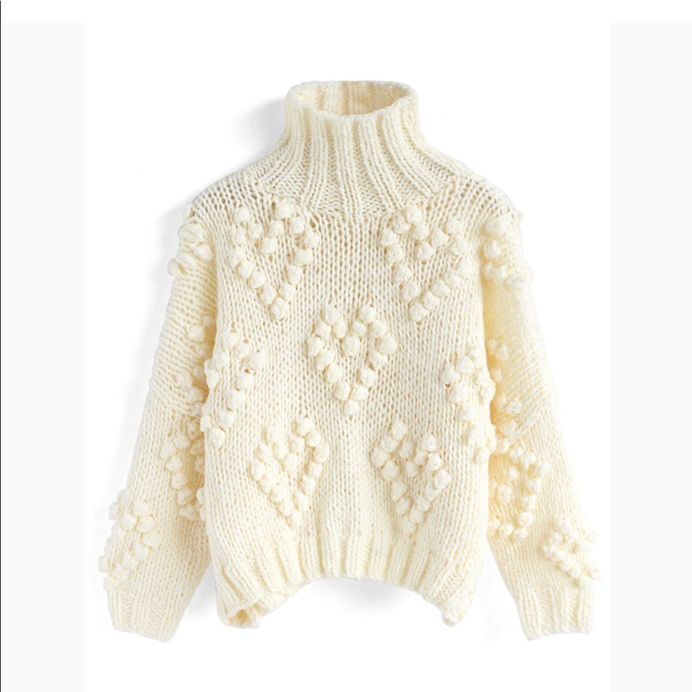 Knit Your Love Turtleneck Sweater in Ivory
